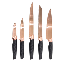 Rose Gold Titanium Coating 4 Piece Kitchen Knife Set
